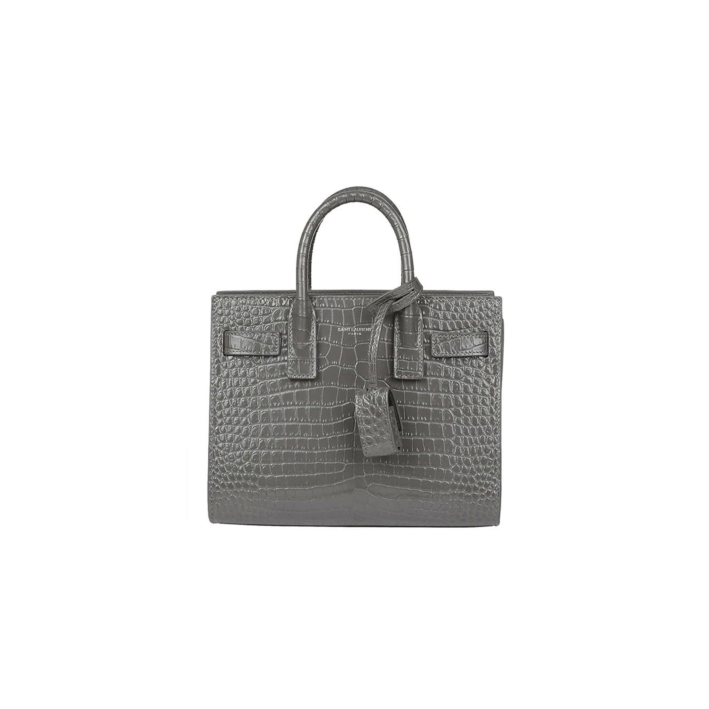 YSL SAC DE JOUR EMBOSSED LEATHER SATCHEL GREY 392035DND1N112 (26*20.5*12.5cm)